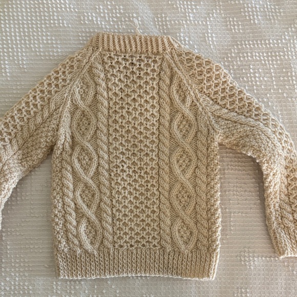 Child’s Cozy Cable Knit Wool Sweater- Vintage Handmade - Picture 10 of 12
